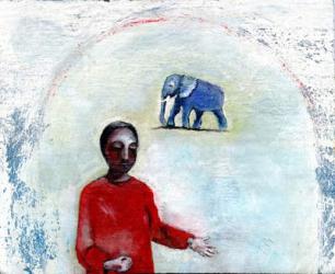 Blue Elephant Day, 2004, (oil on linen) | Obraz na stenu