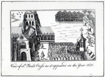 View of St. Paul's Cross as it appeared in the year 1621 (woodcut) | Obraz na stenu