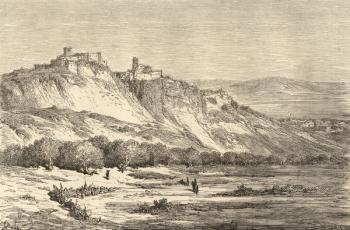 Arcos de la Frontera, Cadiz, illustration from 'Spanish Pictures' by the Rev. Samuel Manning (engraving) | Obraz na stenu