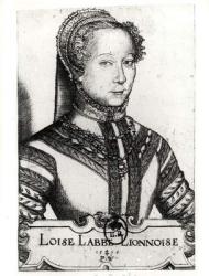 Louise Labe (c.1524-66) La Belle Cordiere, 1555 (woodcut) (b/w photo) | Obraz na stenu