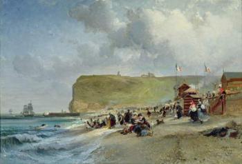 Crinolines on the Beach, Fecamp, 1871 (oil on canvas) | Obraz na stenu
