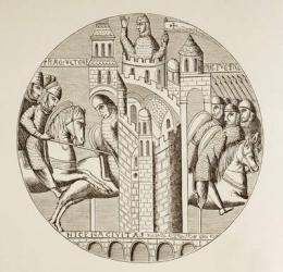 The taking of Nicaea, Turkey, by the crusaders in 1097, c.1880 (litho) | Obraz na stenu