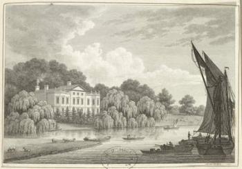 Country House with Lake and Boats (print) | Obraz na stenu