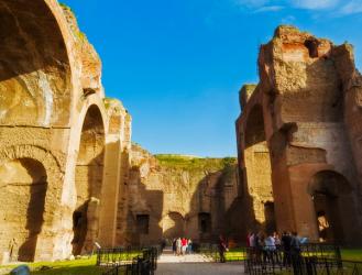 Terme di Caracalla, or Baths of Caracalla dating from the 3rd century AD, Rome, Italy (photo) | Obraz na stenu