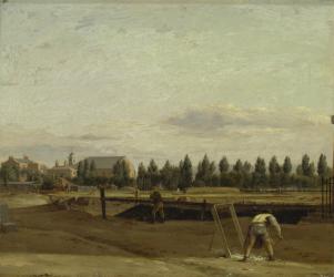 Excavating the Regent's Canal, with a view of Marylebone Chapel, c.1812 (oil on canvas) | Obraz na stenu