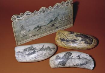 Whaling scrimshaw (tooth) | Obraz na stenu