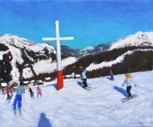 The Cross,Morzine,France, 2017 (oil on canvas) | Obraz na stenu