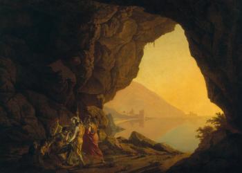 A Grotto in the Kingdom of Naples, with Banditti, exh. 1778 | Obraz na stenu