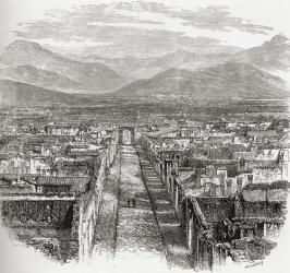 General View of Pompeii, Naples, Italy in the late 19th century. From Italian Pictures published 1895. | Obraz na stenu