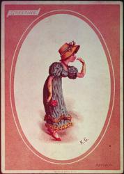 Girl Wearing a Straw Bonnet (greetings card) | Obraz na stenu