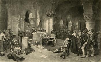 The Trial of Marie-Antoinette (1755-93) on 16th October 1793 (litho) | Obraz na stenu
