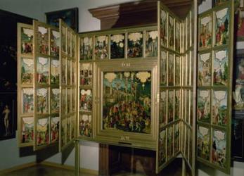 Mompelgarter Altarpiece, with central panel and six hinged side panels, all depicting scenes from the New Testament (panel) | Obraz na stenu