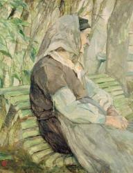 Old Woman Seated on a Bench in Celeyran, 1882 (oil on canvas) | Obraz na stenu