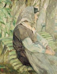 Old Woman Seated on a Bench in Celeyran, 1882 (oil on canvas) | Obraz na stenu