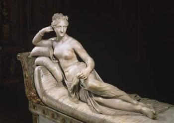 Pauline Bonaparte as Venus Triumphant, c.1805-08 (marble) (see also 20019) | Obraz na stenu