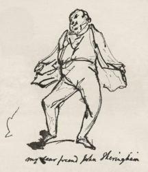 A pen and ink sketch by George Cruikshank of his friend Mr. John Sheringham. From The Strand Magazine published 1897. | Obraz na stenu