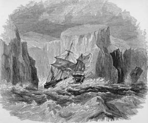 'Erebus' and 'Terror' in the Pack Ice, from 'The Gallery of Geography' by Rev. Thomas Milner, published c.1880 (engraving) | Obraz na stenu