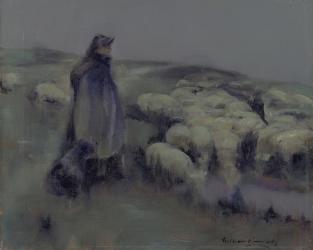 A Shepherdess, c.1890-95 (oil on canvas) | Obraz na stenu