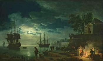 Night: A Port in the Moonlight, 1748 (oil on canvas) | Obraz na stenu