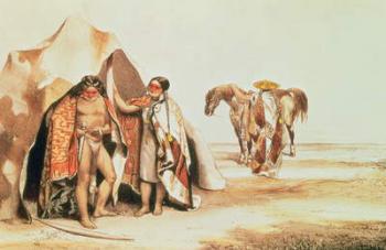 Patagonian Indians, engraved by Emile Lassalle, c.1830 (litho) | Obraz na stenu