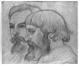 Paul Serusier and Maurice Denis, study for 'The Hommage to Cezanne', 1899 (charcoal and sanguine) | Obraz na stenu