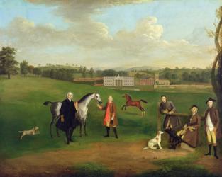 Leak Okeover, Rev. John Allen and Captain Chester at Okeover Hall, Staffordshire, c. 1785 (oil on canvas) | Obraz na stenu