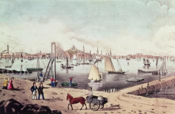 View of Boston (colour litho) | Obraz na stenu