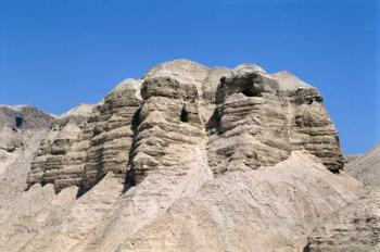View of the Qumran Caves, where the Dead Sea Scrolls were discovered in 1947 (photo) | Obraz na stenu