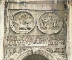 Relief from the Arch of Constantine, c.315 AD (marble) | Obraz na stenu