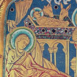 The Nativity, panel from the The Verduner Altar, 1181 (champleve enamelwork) | Obraz na stenu