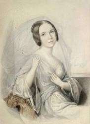 Portrait of Henriette Gertrude Sontag (1806-54) (w/c on paper) | Obraz na stenu