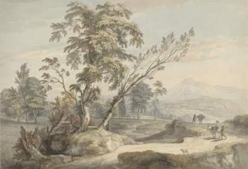 Italianate Landscape with Travellers no.2, c.1760 (w/c, pen and grey ink over graphite) | Obraz na stenu