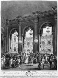 The masked ball, 23rd January 1782 (engraving) (b/w photo) | Obraz na stenu