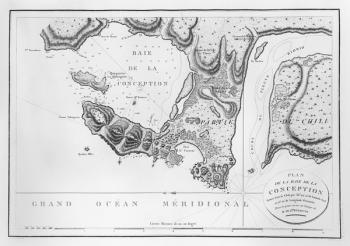 The Bay of Concepcion, Chile (engraving) | Obraz na stenu