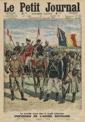 Uniforms of the Romanian army, front cover illustration from 'Le Petit Journal', supplement illustre, 27th July 1913 (colour litho) | Obraz na stenu