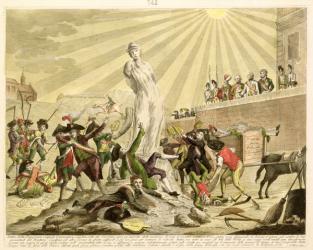 The Statue of Democracy, 1799 (coloured engraving) | Obraz na stenu