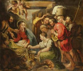 Adoration of the Shepherds (oil on canvas) | Obraz na stenu