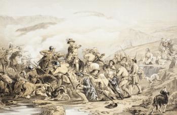 The Battle of Drumclog, 1st June 1679, from 'The Scots Worthies According to Howie's Second Edition, 1781', by John Howie (1735-93) published 1879 (litho) | Obraz na stenu