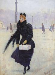 Parisian woman in the Place de la Concorde, c.1890 (oil on canvas) | Obraz na stenu