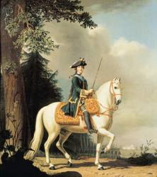 Equestrian Portrait of Catherine II (1729-96) the Great of Russia (oil on canvas) | Obraz na stenu