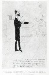 Verlaine teaching at the Institution Notre-Dame in Rethel, 1877-79 (pen, ink & crayon) | Obraz na stenu