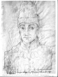 Ms 266 f.37 Portrait of Humphrey of England (1390-1447) Duke of Gloucester, from the 'Recueil d'Arras' (pencil on paper) (b/w photo) | Obraz na stenu