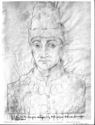 Ms 266 f.37 Portrait of Humphrey of England (1390-1447) Duke of Gloucester, from the 'Recueil d'Arras' (pencil on paper) (b/w photo) | Obraz na stenu