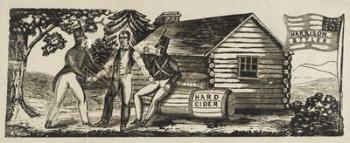 Harrison & Tyler campaign emblem, 1840 (woodcut) | Obraz na stenu