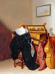 Lady seated by a Virginal (oil on panel) | Obraz na stenu