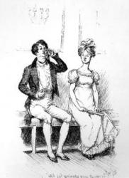 'Without once opening his lips', illustration from 'Pride & Prejudice' by Jane Austen, edition published in 1894 (engraving) | Obraz na stenu