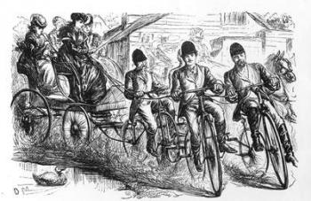 A Novel Idea. To Brighton and back in no time, cartoon from 'Punch', published August 21 1869 (engraving) | Obraz na stenu