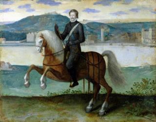 Equestrian Portrait of Henri IV (1553-1610) King of France, before the walls of Paris, 1594 (oil on canvas) | Obraz na stenu