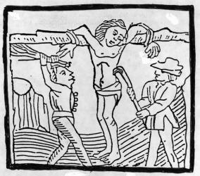 Whipping a Vagabond during the Tudor period (woodcut) | Obraz na stenu