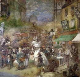 Decorative panel depicting Paris, Salon de la Commission du Personnel (oil on canvas) | Obraz na stenu